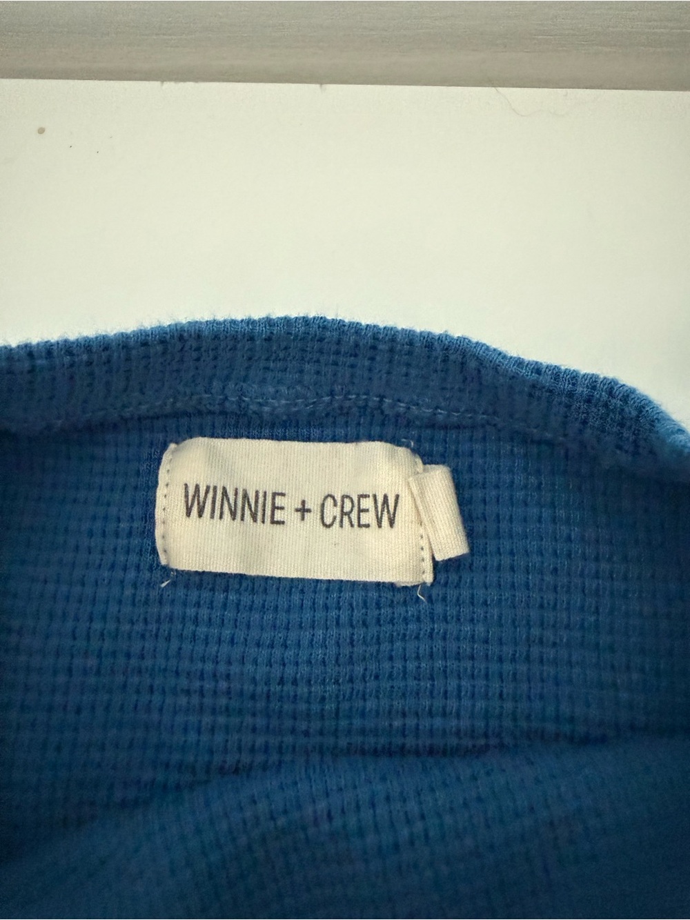 Winnie + Crew Blue Two-Piece Waffle Knit Lounge Set - Top & Shorts - Picture 2 of 2